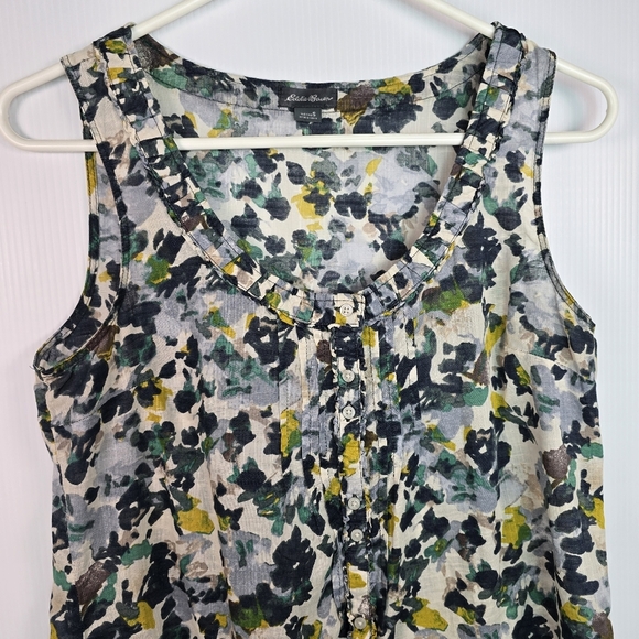 Eddie Bauer Blaise Womens Size Small Floral Sleeveless Button Up Cotton Blouse - Picture 8 of 12